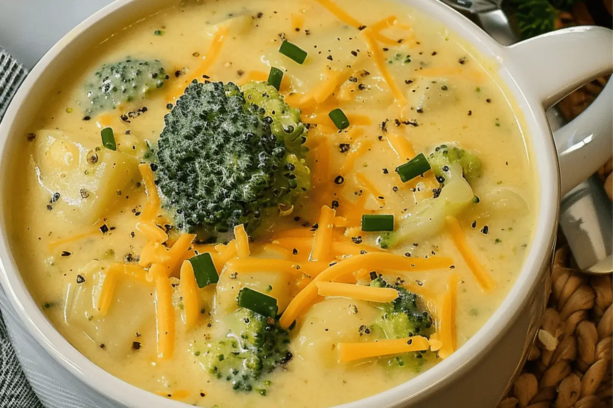 Crockpot Potato Broccoli Cheddar Soup