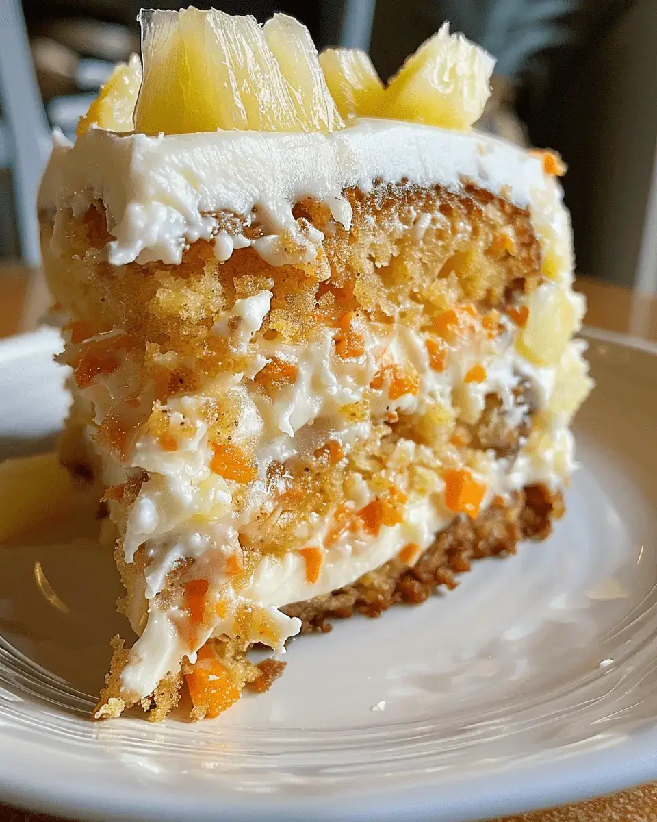Hawaiian Pineapple Carrot Cake 3 Moist Hawaiian Pineapple Carrot Cake topped with cream cheese frosting and garnished with chopped nuts and shredded coconut