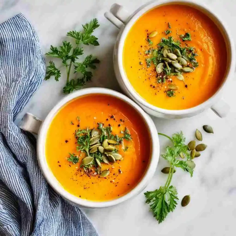 Butternut & Sweet Potato Soup in bowl