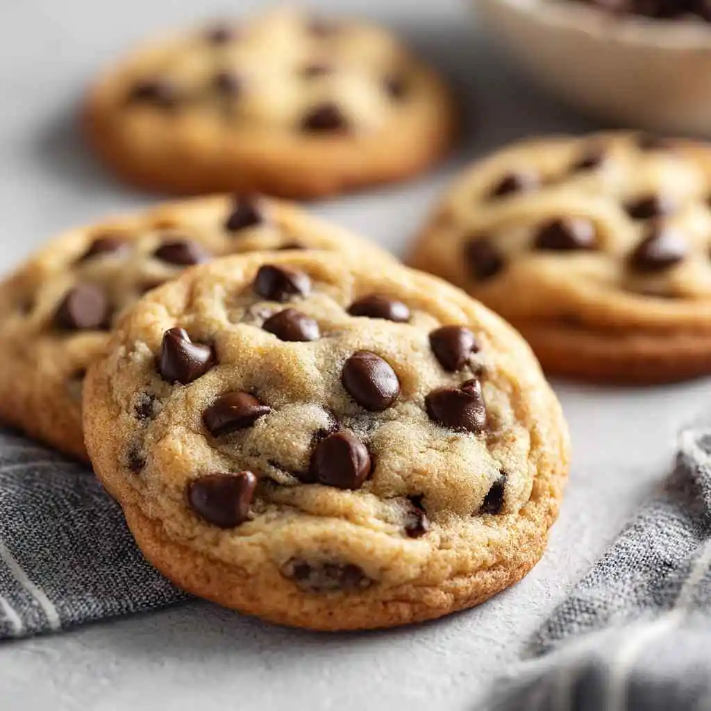 Peanut Butter Chocolate Chip Cookies – 5-Star Easy Recipe 6 Peanut butter chocolate chip cookies served with a glass of milk