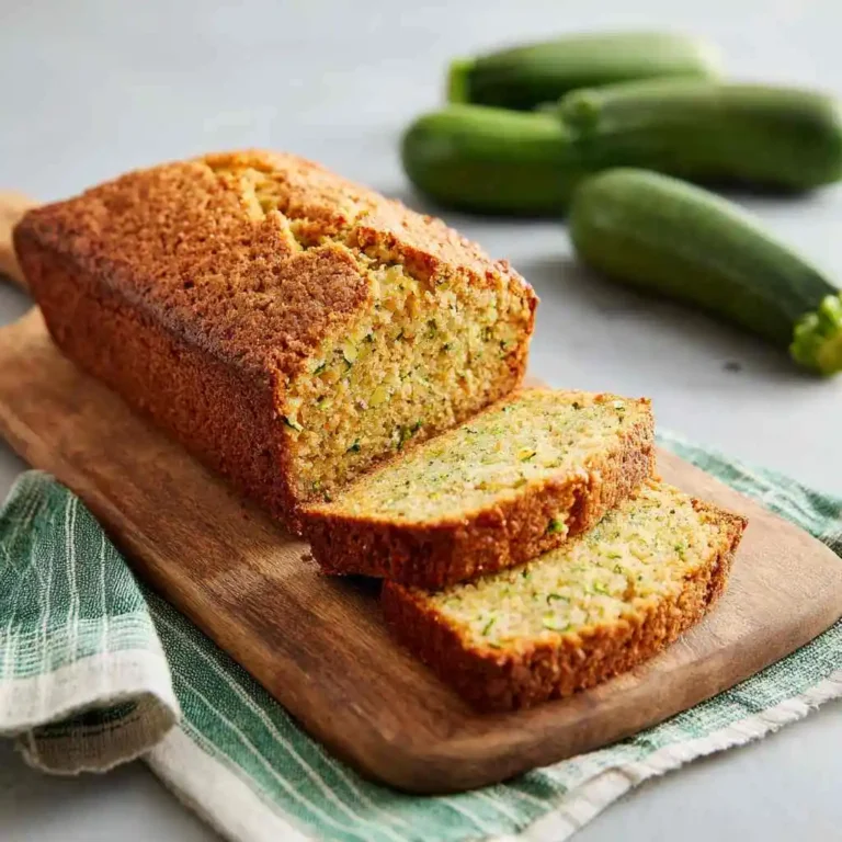 Home 18 Freshly baked zucchini bread loaves cooling on a wire rack with walnuts and zucchini