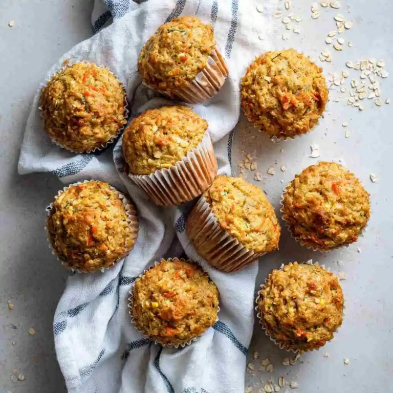 Home 19 Zucchini carrot muffins on a cooling rack